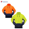 Gelb / Orange Mens Sicherheit Parka Jacke Fleecy Hoodie Jumper Sicherheit Workwear Taschen